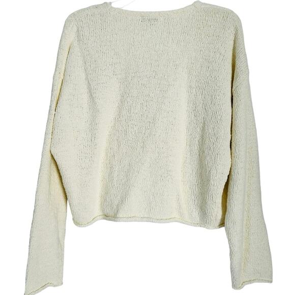 MADEWELL Women’s Deep-V Boxy Cotton Pullover Sweater Bright Ivory-Size M - Picture 4 of 6
